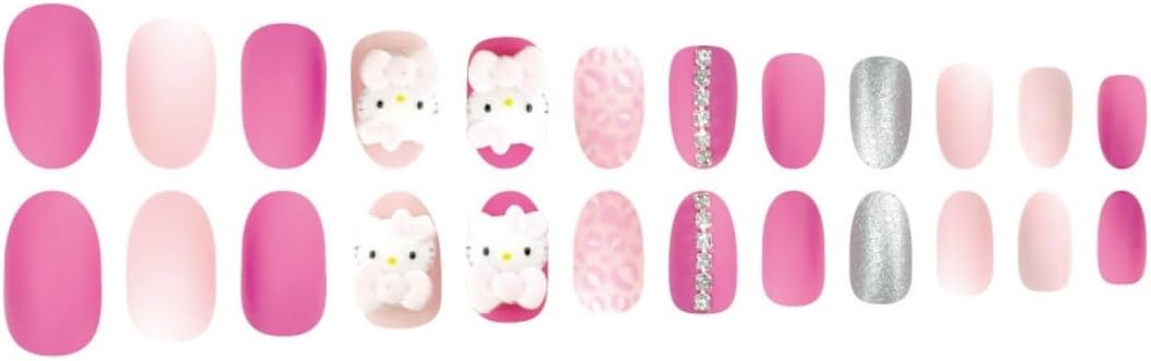 Hello Kitty 豹紋指甲貼，24 片